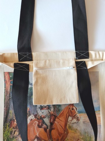 Linen Tote bag with art print